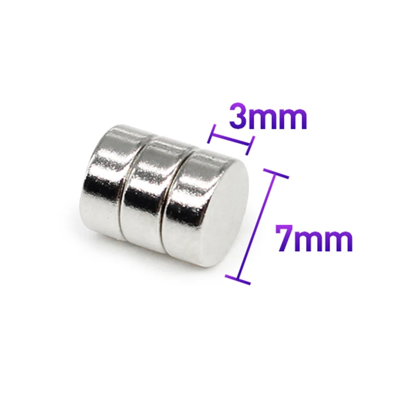 20/50/100/150/200/300PCS 7*3 mm Round Rare Earth Neodymium Magnet 7x3mm 7x3 Strong Small Magnetic Magnets For Craft 7mm x 3 mm