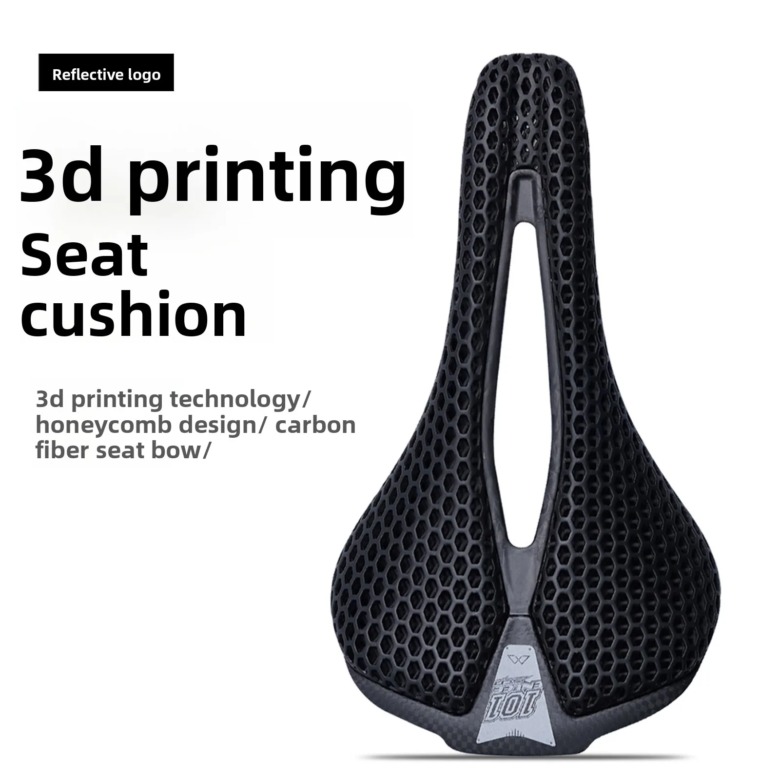 

3D printed carbon fiber bicycle seat, ultra-light road mountain bike saddle, hollow, comfortable and breathable