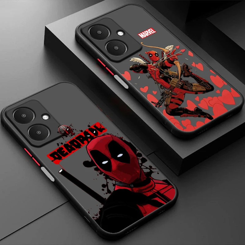 Anime Marvel Deadpool For Xiaomi Poco C65 M6 M5 M4 F5 F4 F3 X5 X4 X3 5GFrosted Translucent Phone Case