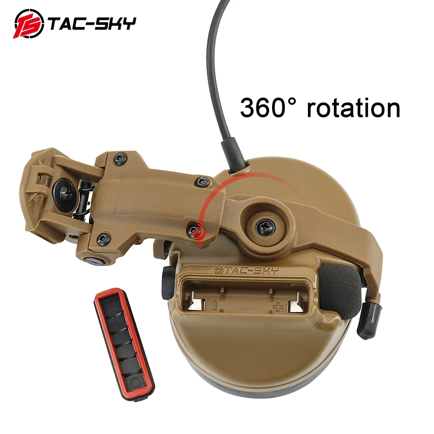 TS TAC-SKY Tactical Helmet Mount Headset C3 Upgraded Version Walkie-Talkie PTT Headset Compatible with MLOK Rail Helmets