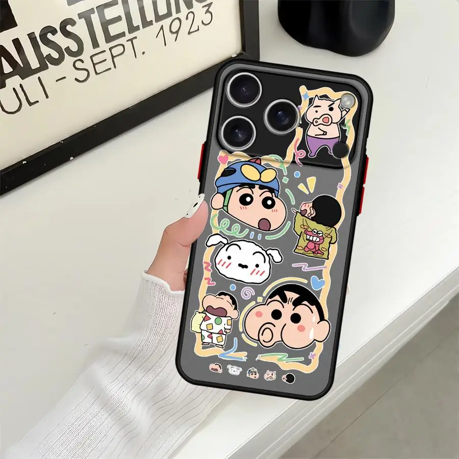 حافظة لهاتف ابل ايفون 12 13 11 برو ماكس 17 اير 15 16 14Plus XS Max 7 8 13 Mini Cute Cartoon C-rayon S-hinchan #3