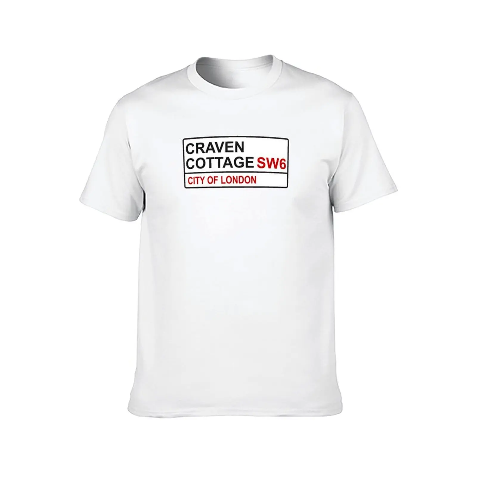 Fulham Football Team Craven Cottage Street Sign T-Shirt funny t shirts dark humor t shirts for man slim fit T-Shirt