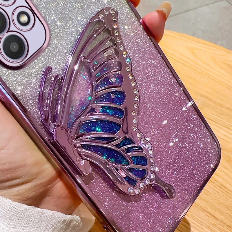 For Samsung Galaxy A32 4G Phone Case Samsung A32 4G Case Gradient Glitter Butterfly Quicksand Samsung A32 4G Back Cover A 32 4G