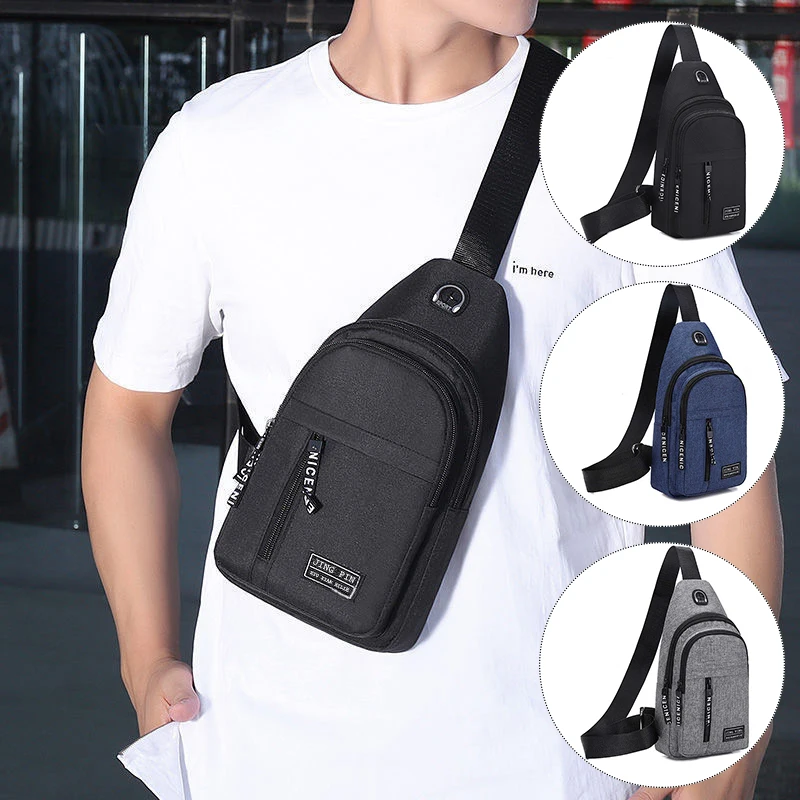 Solid Color Chest Bag Trendy Fashion Men Women Sports Leisure Shoulder Bag Oblique Straddle Bag Multifuncional Travel Sling Bag