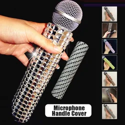 Crystal Decoration Fits for Universal Wireless Microphone Gitter Handheld Sleeve Shining On Wedding Party (Mic Not Included)