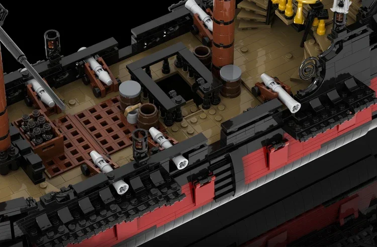 Kit de blocos de construção de navio pirata moc, piratas do caribe, conjunto de tijolos da vingança da rainha anne, modelo capitão jack sparrow