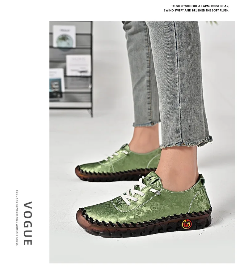 New Unique Oxford Shoes 43 44 Women's Split Leather Loafers Woman Orthopedic Moccasins Mother Designer Laced Daily Walking Flats