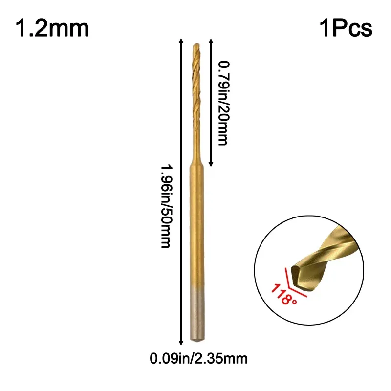 Drill Bit 0.6-2.2mm Tiny Drill Bit 2.35 Shank Engraving Bit Hole Drilling Tool Electric Drill Power Tool
