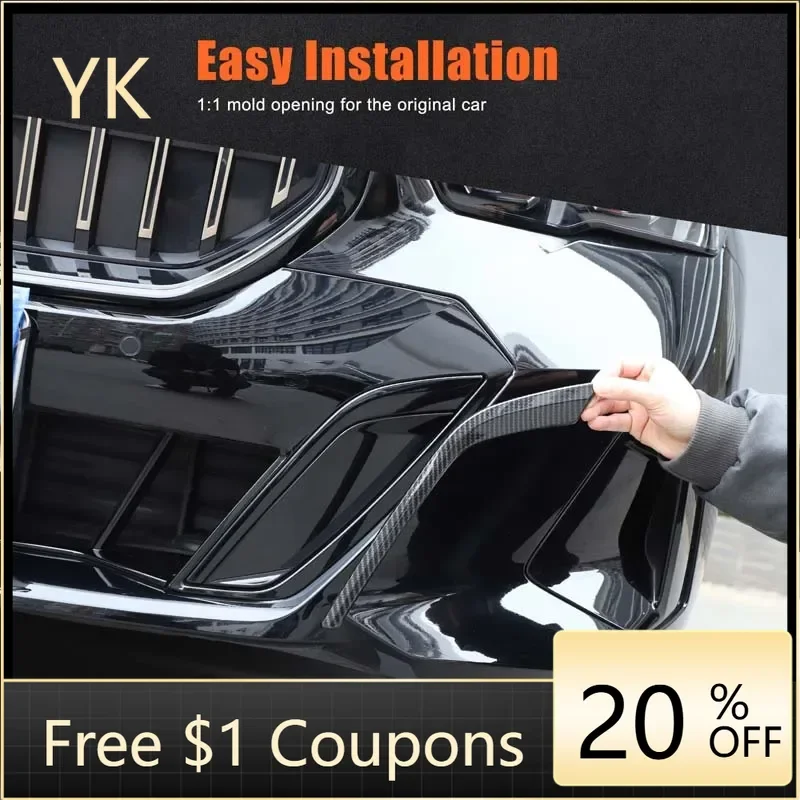

For BMW 5 Series Sport G60 2024 ABS Carbon Fiber Car Front Bumper Decorative Cover Car Accessories