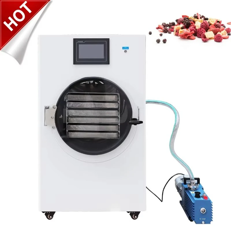Laboratory Vacuum Freeze Dryer -80c 6kg/batch Top Press Vial Rubber Stoppering Sealing Quiet Operation Hot Sale