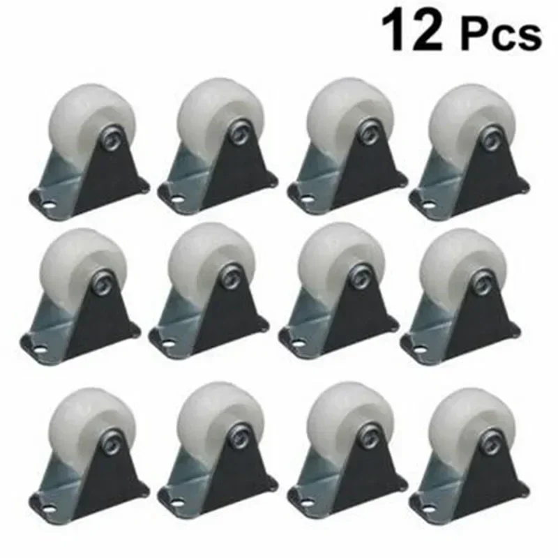 Plate Bearing Home PP Caster Wheel Replacement Spare Parts Kit For Trolleys Small Machinery 12pcs 1 Inch Chairs