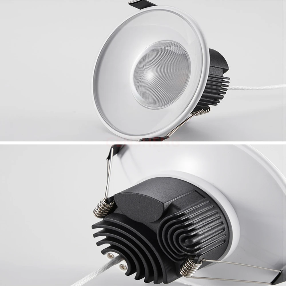 Dimmable LED Recessed Downlight Adjustable Brightness White Ceiling Light for Home Office Kitchen Bedroom Bathroom LED Lighting