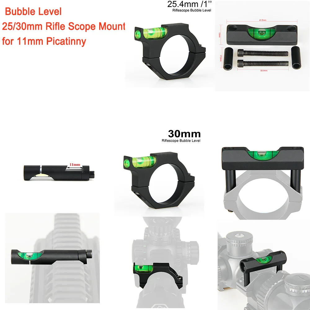 PPT Rifle Scope Bubble Level Mount Rings 25.4mm / 30mm / 35mm Bubble Level Rifle Level for 11mm / 20mm For Hunting