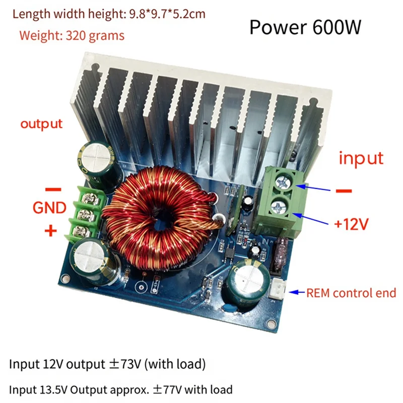 M16K-400W  Amplifiers Board High-Power Amplifiers Board Boost Power Supply Board DC 12V To Positive And Negative 73V 1 Piece