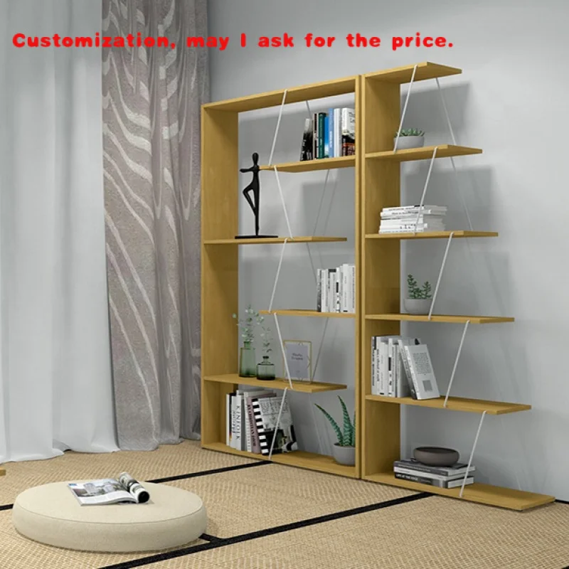 custom.Factory Direct Shelves Easy Installation Light Wood Grain Style Storage Rack Books and Groceries Living Room Bookshel