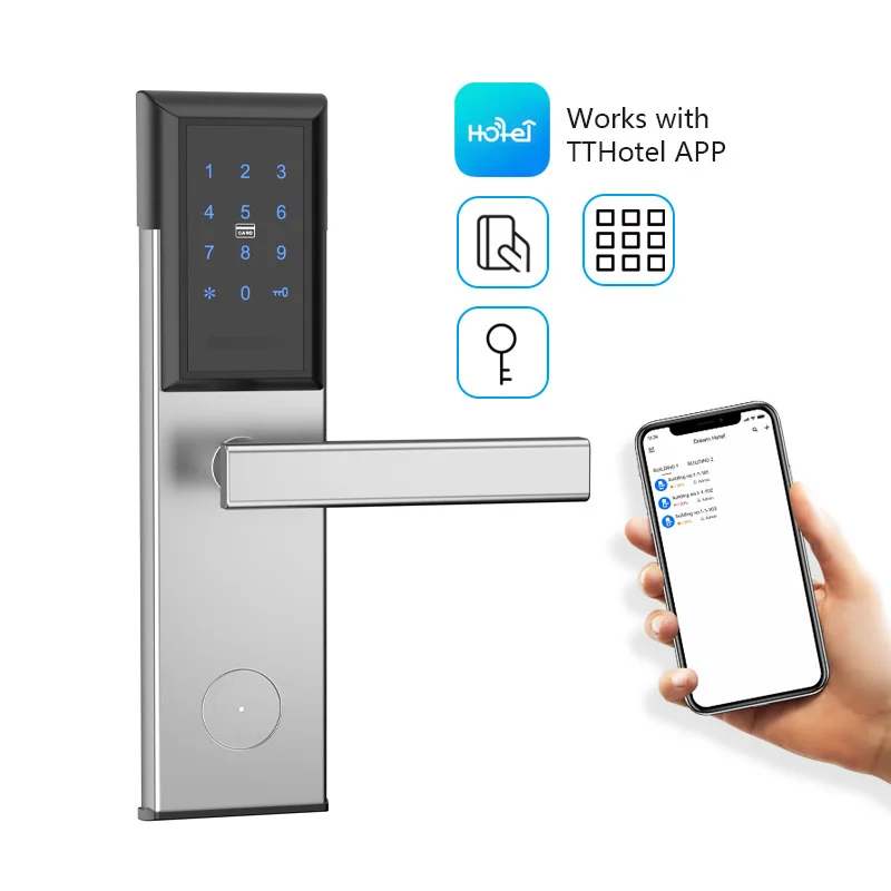 Wireless TTlock TThotel Online Management System Smart Bluetooth Security Keyless Digital Hotel Door Lock