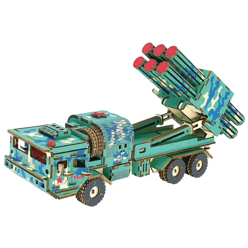 

Anti-Aircraft Missiles 3D Puzzle Wooden Fighter Gun Tank Weapon Model Wood Jigsaw DIY Educational Boys Toys For Children Kids