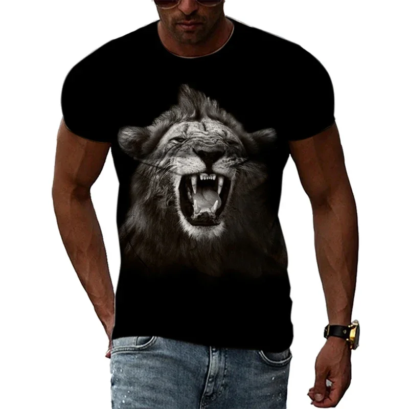 

Lion On The Prairie Summer Harajuku Design Fashion Men T shirt Hot Summer 3D All Over Printed Tee Tops shirts Unisex T shirt