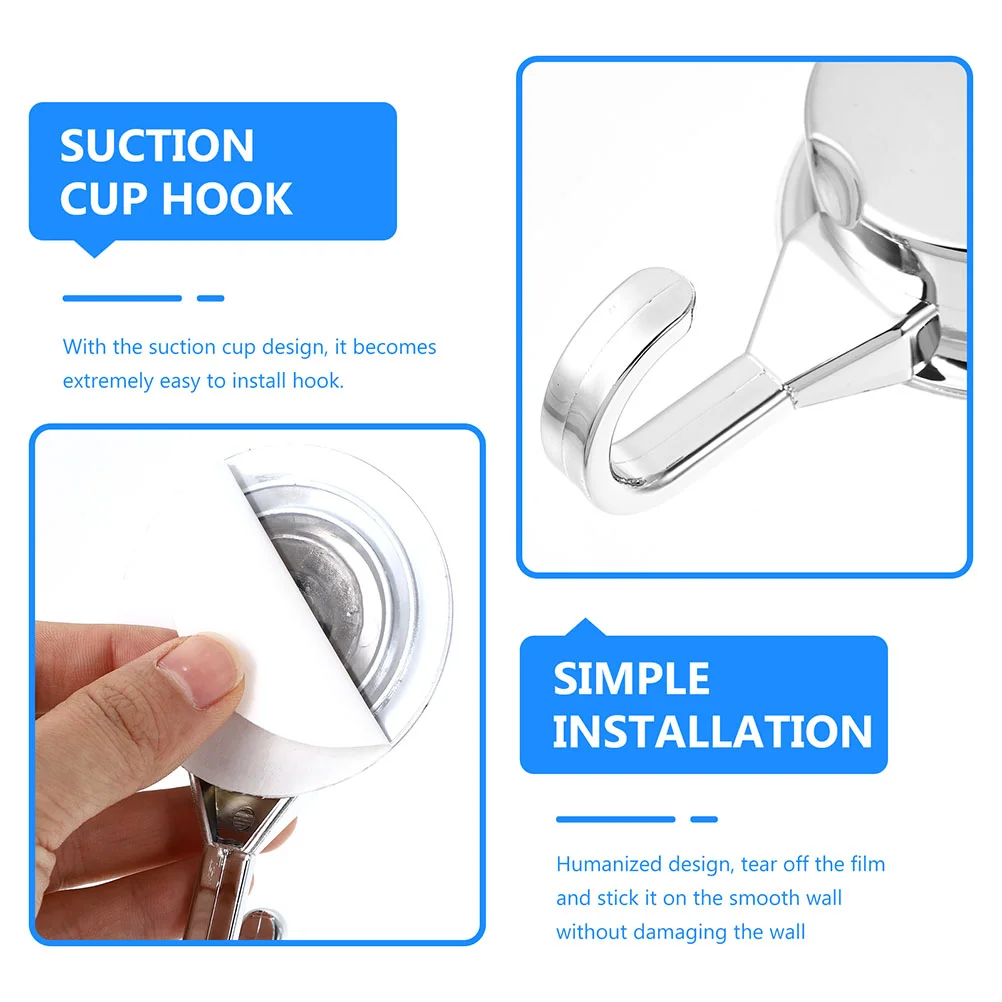 2 Pcs Strong Suction Cup Hook Wall Hooks Hanging Reusable Towel Holder Vacuum Cups Shower Abs Bathroom Hanger