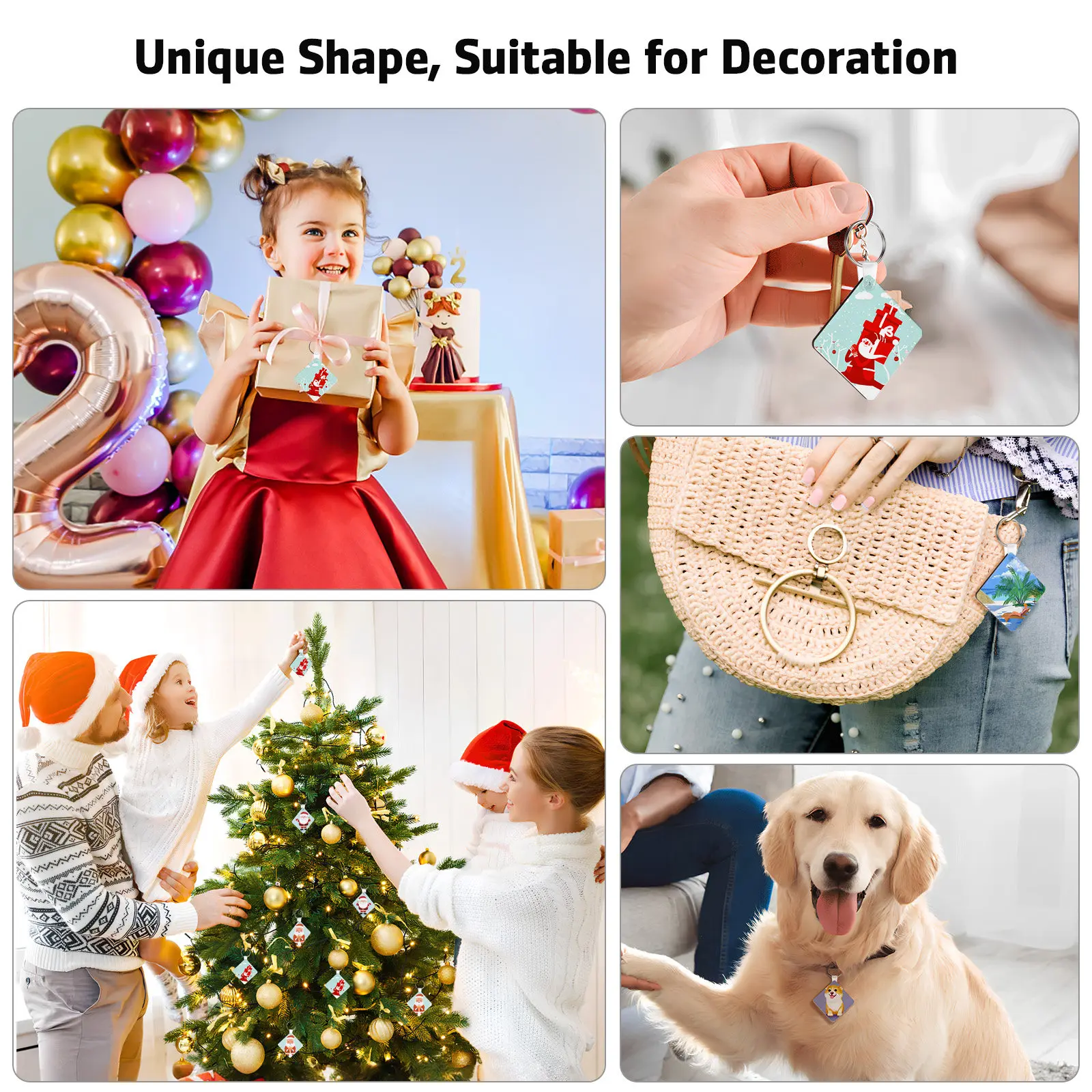 

40 шт. заготовок для сублимационных брелоков, двусторонние, прочные, с гладкой поверхностью, для термотрансферной печати, заготовки для сублимации, брелоки для самостоятельного изготовления