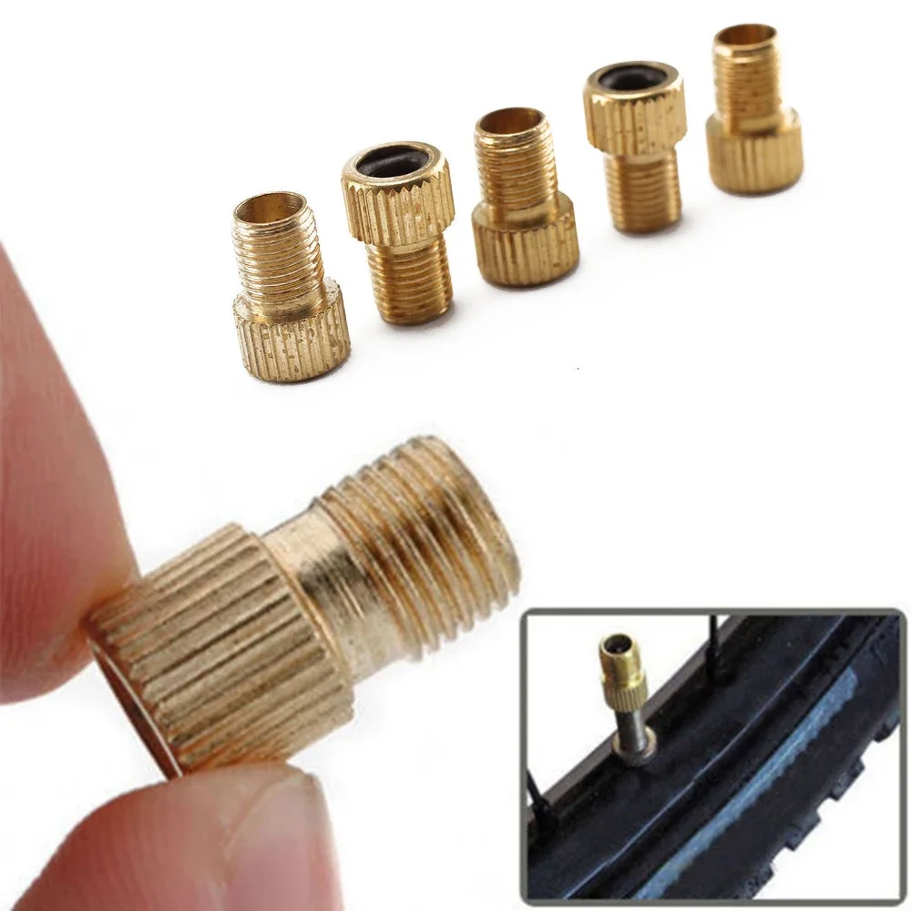 5/10pcs Bike Valve Adaptor Pump Bicycle Convert Presta To Schrader Copper Valve Adaptor Wheels Gas Nozzle Tube Tool Cycling Tool