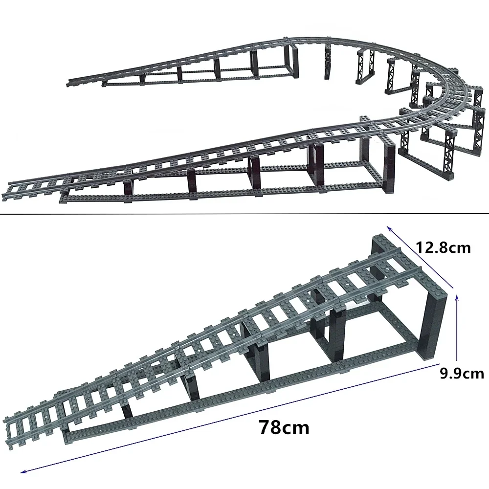 ใหม่ City Trains รางยืดหยุ่นนุ่มตรงรางโค้งสวิทช์ Building Block รถไฟรุ่นของเล่นสร้างสรรค์สําหรับของขวัญเด็ก