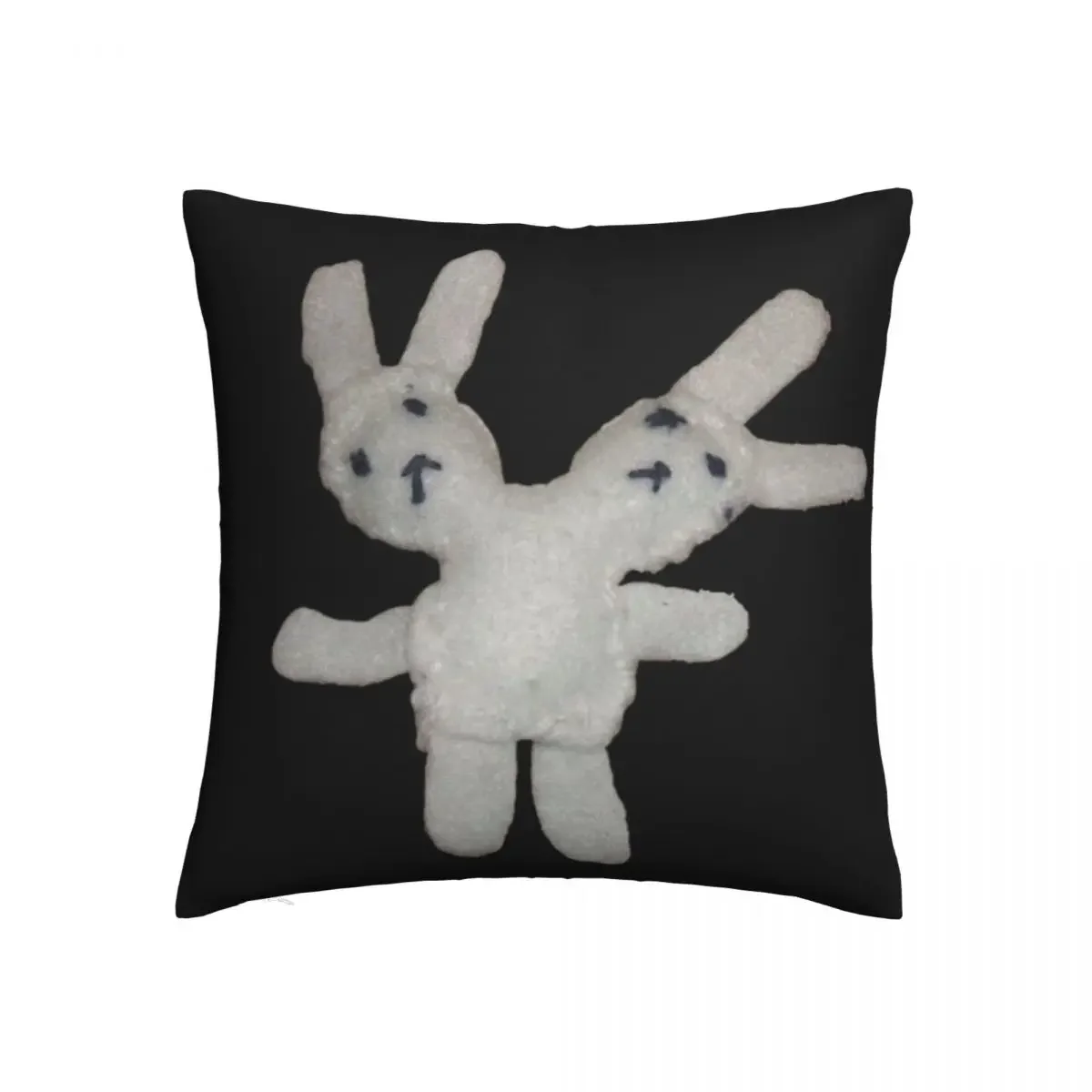 

Two Headed Bunny Pillowcase Soft Fabric Cushion Cover Gift Pillow Case Cover Bed Zippered 45x45cm 18x18Inch