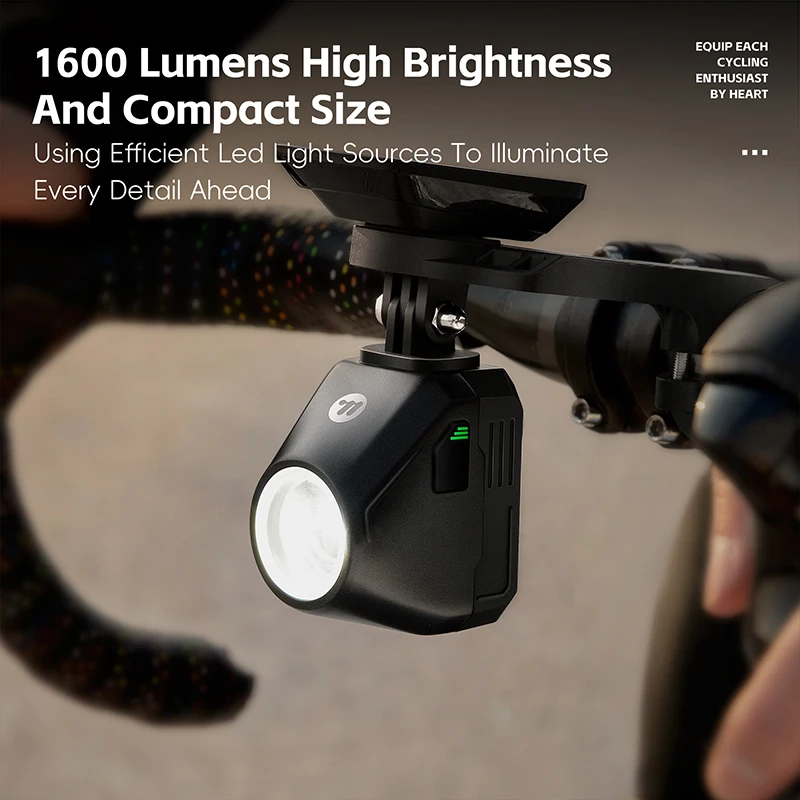 WEST BIKING 1600 Lumens Bike Lights With Cut-off Line Beam USB-C Rechargeable Bike Headlight IP66 Waterproof Bike Front Light