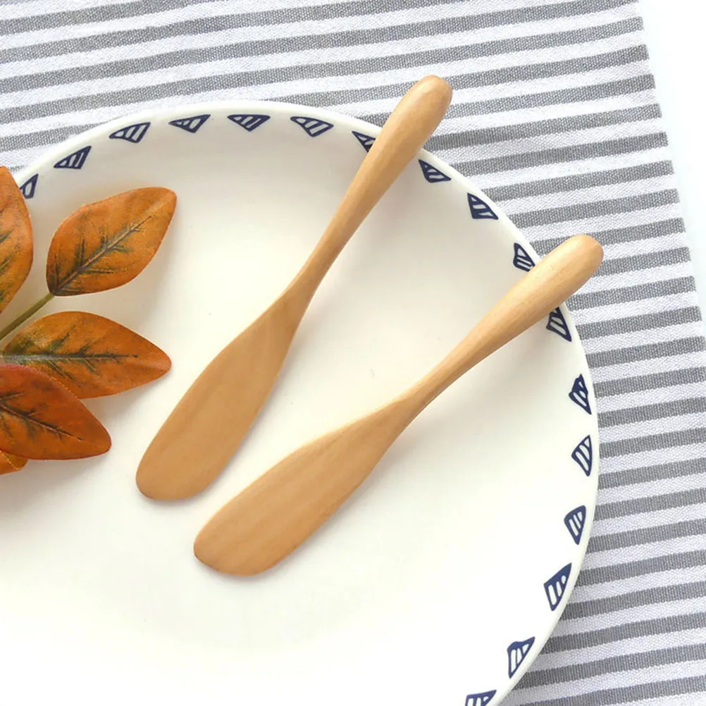 

4PCS Wooden Butter Knife Set Natural Wood Cream Spatula Jam Spreader Eco Friendly Kitchen Tool For Baking Pastry