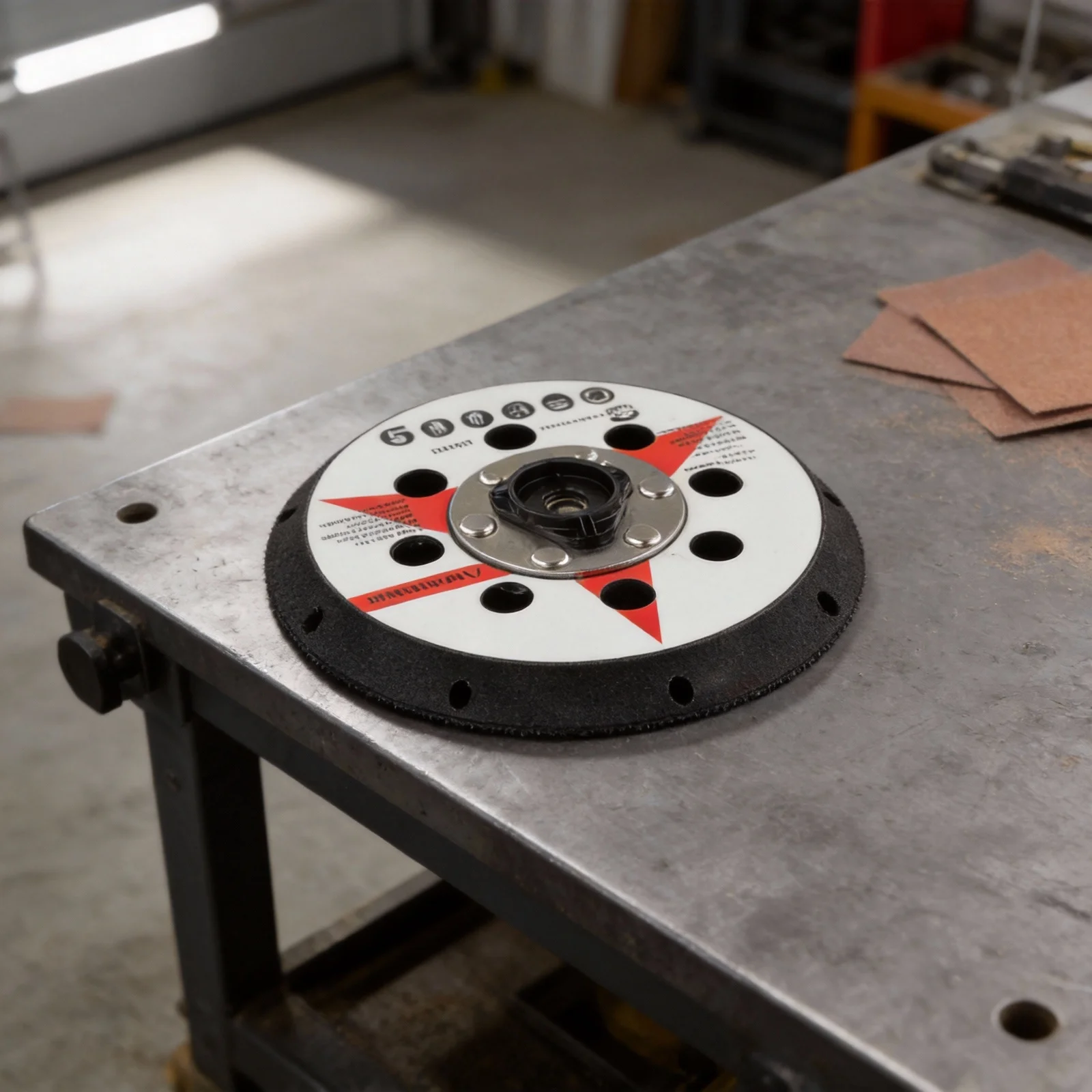 

For Woodworking 125mm 5inch 5inch Backing Pad Polishing Disc 8 Holes Design Flexible Backing Plate PU Construction