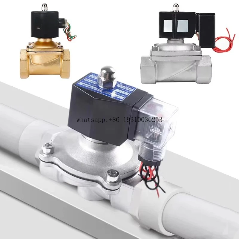 

Electric 12V 24V BSP NPT Normally Closed Open 2 Way Diaphragm Magnetic Control Brass Air Water Solenoid Operated Valve