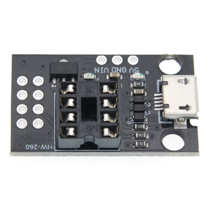 Placa desnuda de programación de desarrollo ATtiny13A, ATtiny25, ATtiny45, ATtiny85 enchufable