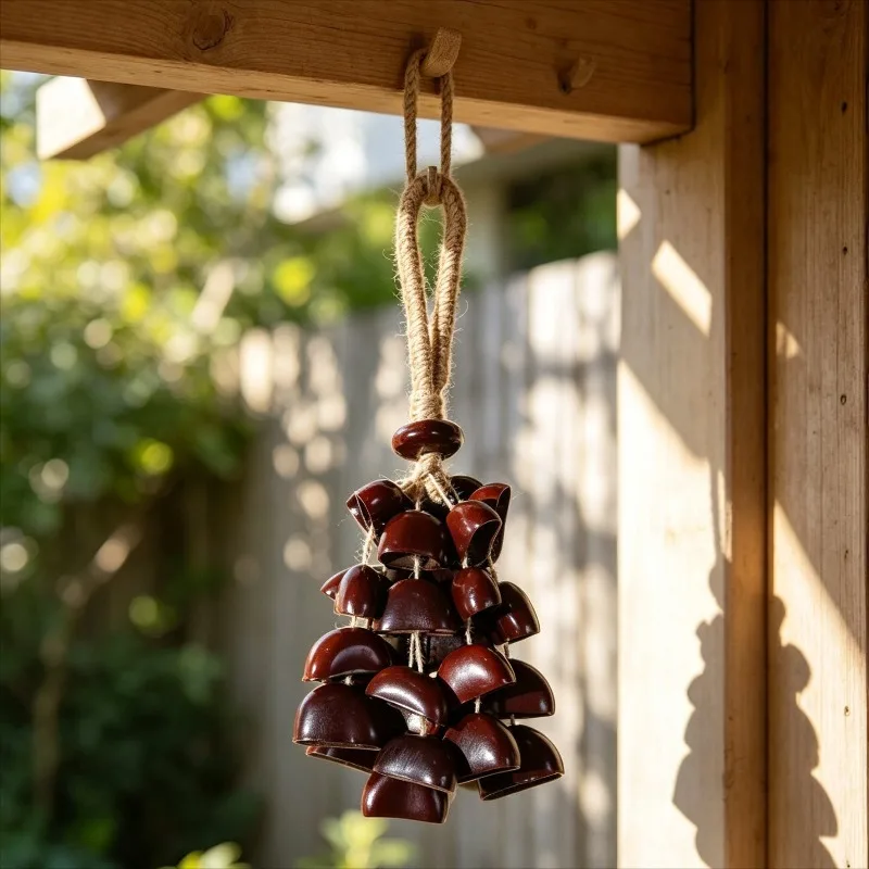 Natural Fruit Shell Bell Meditation Chimes Sound Healing Outdoor Hanging Wind Bells Yoga Accompaniment Instruments Handbell