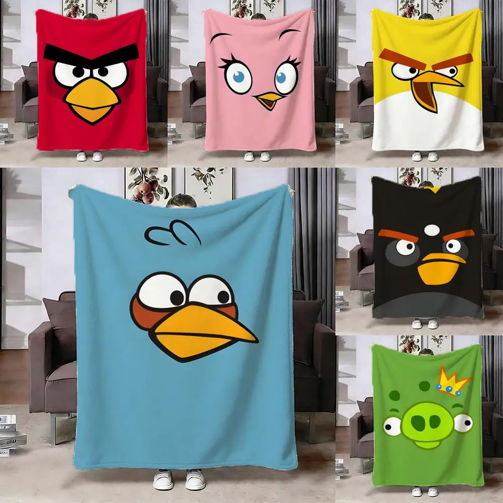 Angry Birds Throw Double-sided Cozy Flannel Throw Blanket Lightweight Skin-friendly Warm For Sofa Bed Office Travel All Season