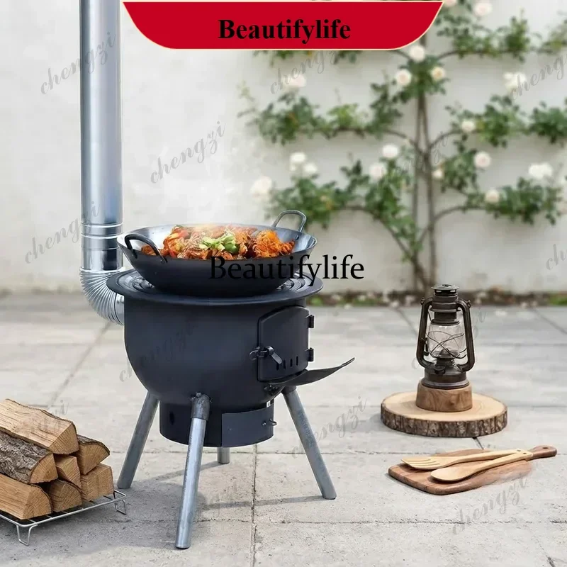 Outdoor Fire Pits Portable Camping Stove Stand Wood Burning Grill for Backyard Patio Heating Cooking Tripod Brazier Furnace