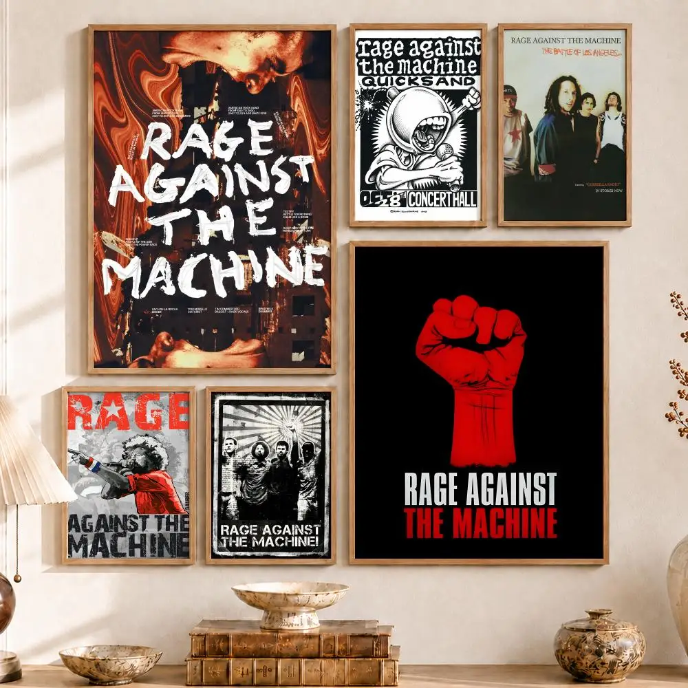 Band R-Rage Against the Machine-e Poster Vintage Self Adhesive PP Wall Art Home Bar Bedroom Decor Gift