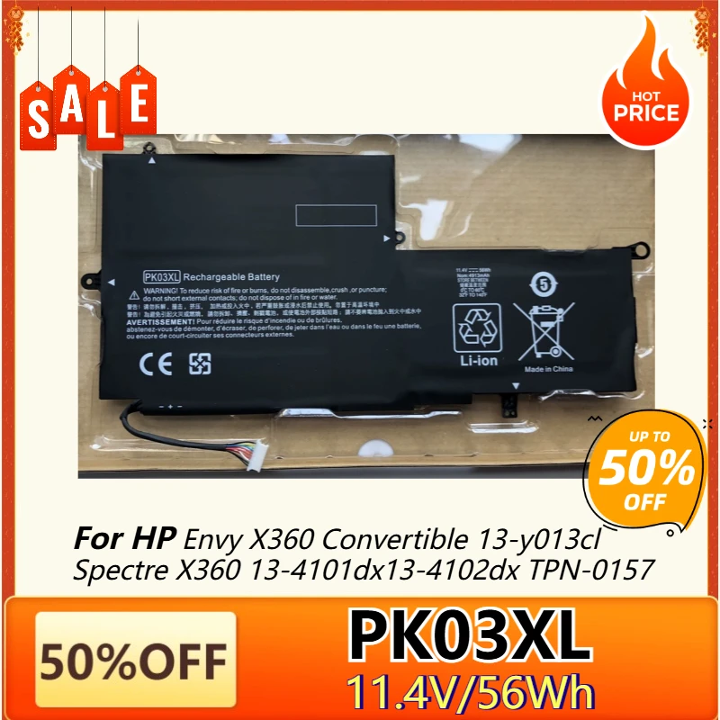 

PK03XL 789116-005 788237-2C3 Laptop Battery for HP Spectre X360 13-4003DX 13-4002DX 13-4103DX Envy X360 13-Y023CL TPN-Q157
