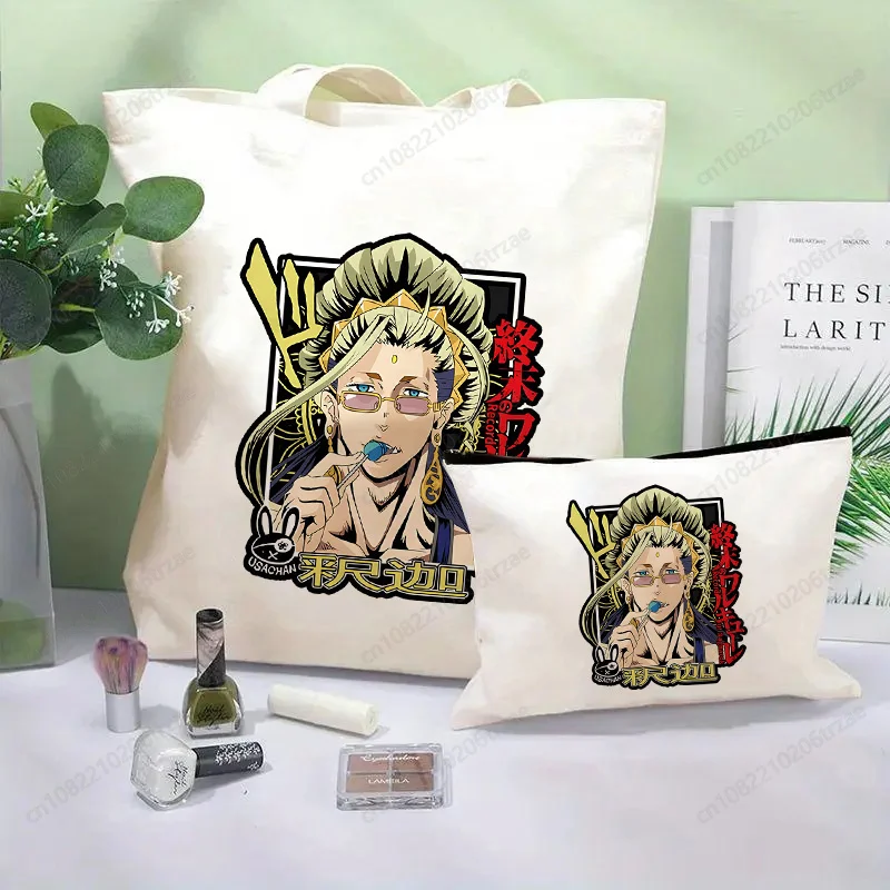

Usachan Record of Ragnarok Makeup Bag Canvas Bag Shopper Bag Set Women Bags Classic Vintage Shoulder Bag Handbag Supplies Gift