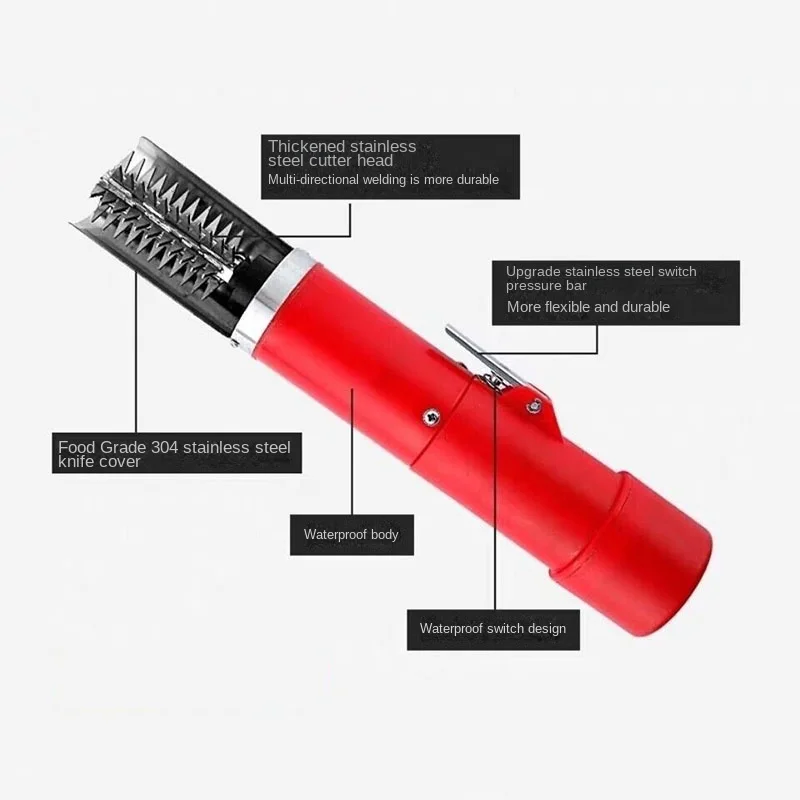 0528Commercial 120W Electric Fish Scaler Cleaner Fish Remover Cleaner Battery Descaler Scraper Waterproof Seafood