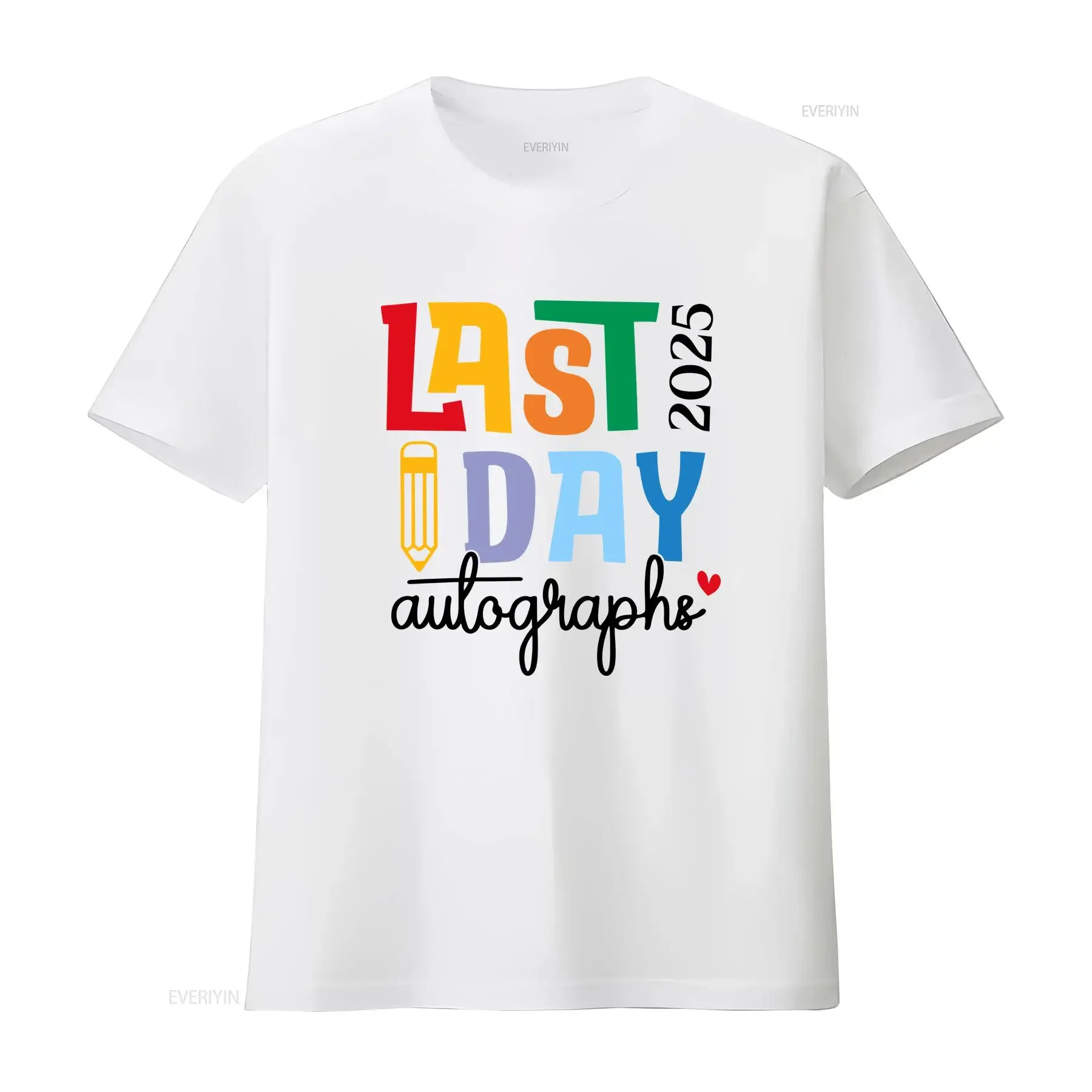 Last Day Autographs T Shirt Of School End 2025 Autograph Teacher Graduation vintage Washed Versatile streetwear Unisex