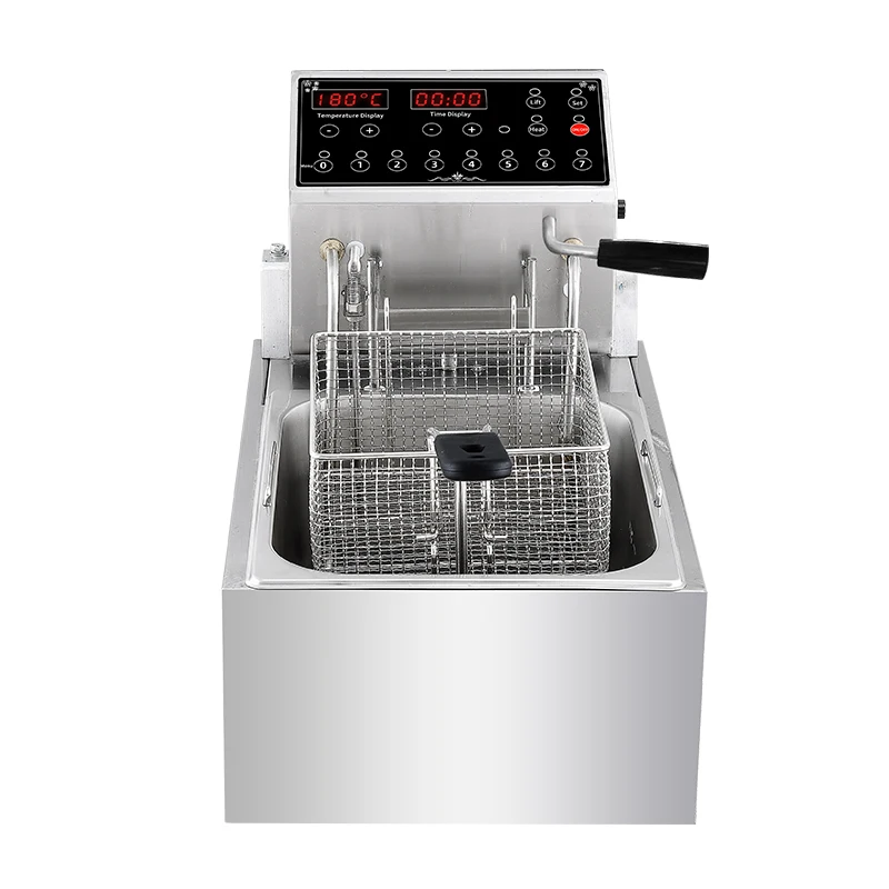 

In-Smart Electric Commercial Deep Fryers Machines Chicken Corn Hot Dog Chips Automatic Basket Lifting Fryer Low Price Table Top