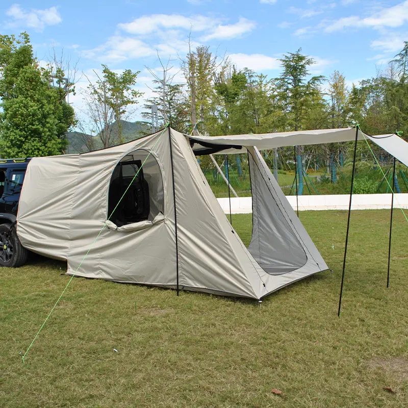 Truck Tents For Camping PU4000 210D Silver Coated Oxford Cloth,Commercial Van Tent,Small SUV Camping Tent Attachment Waterproof