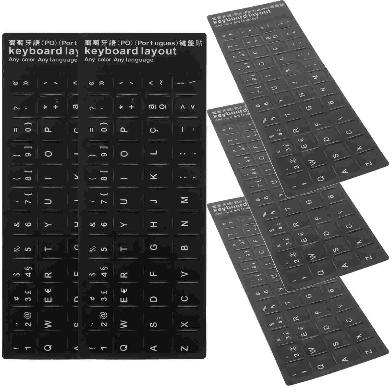 10 Pcs Keyboards Stickers Replacement Skin Universal Computer Protector Accessories White Multi-language Student