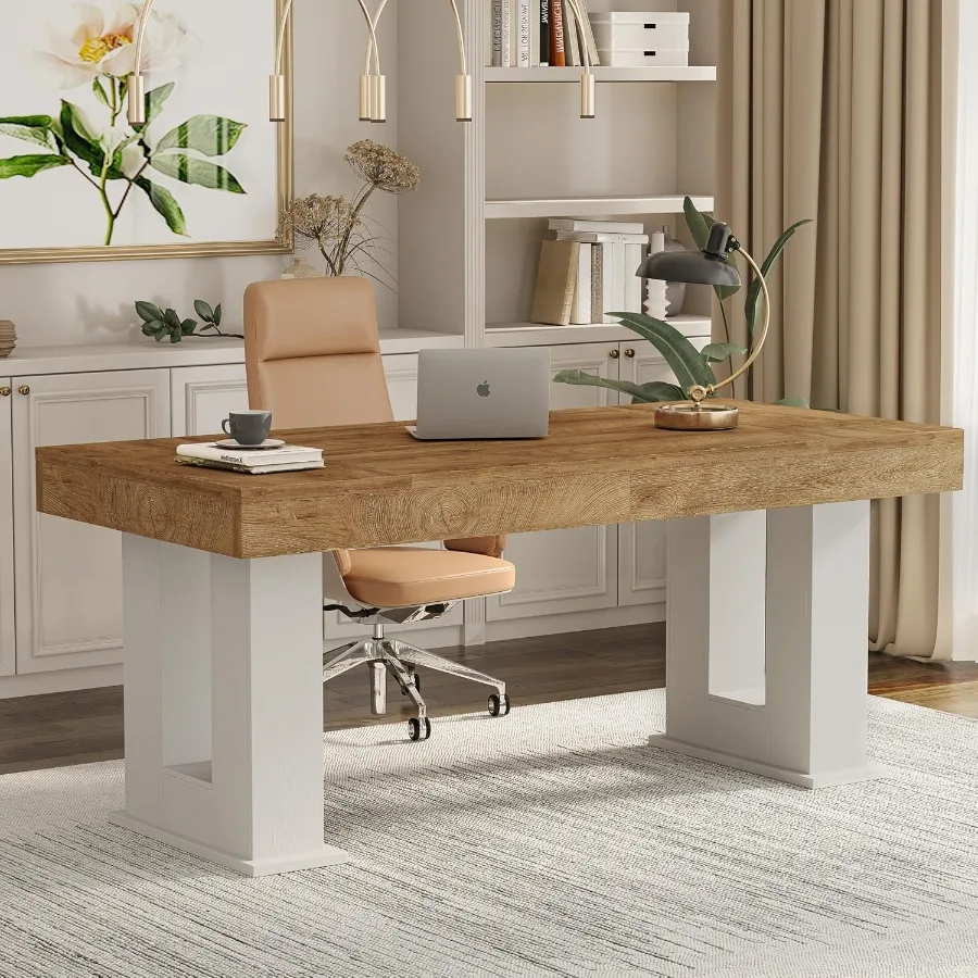 63 inch Rectangular Executive Desk with Spacious Desktop