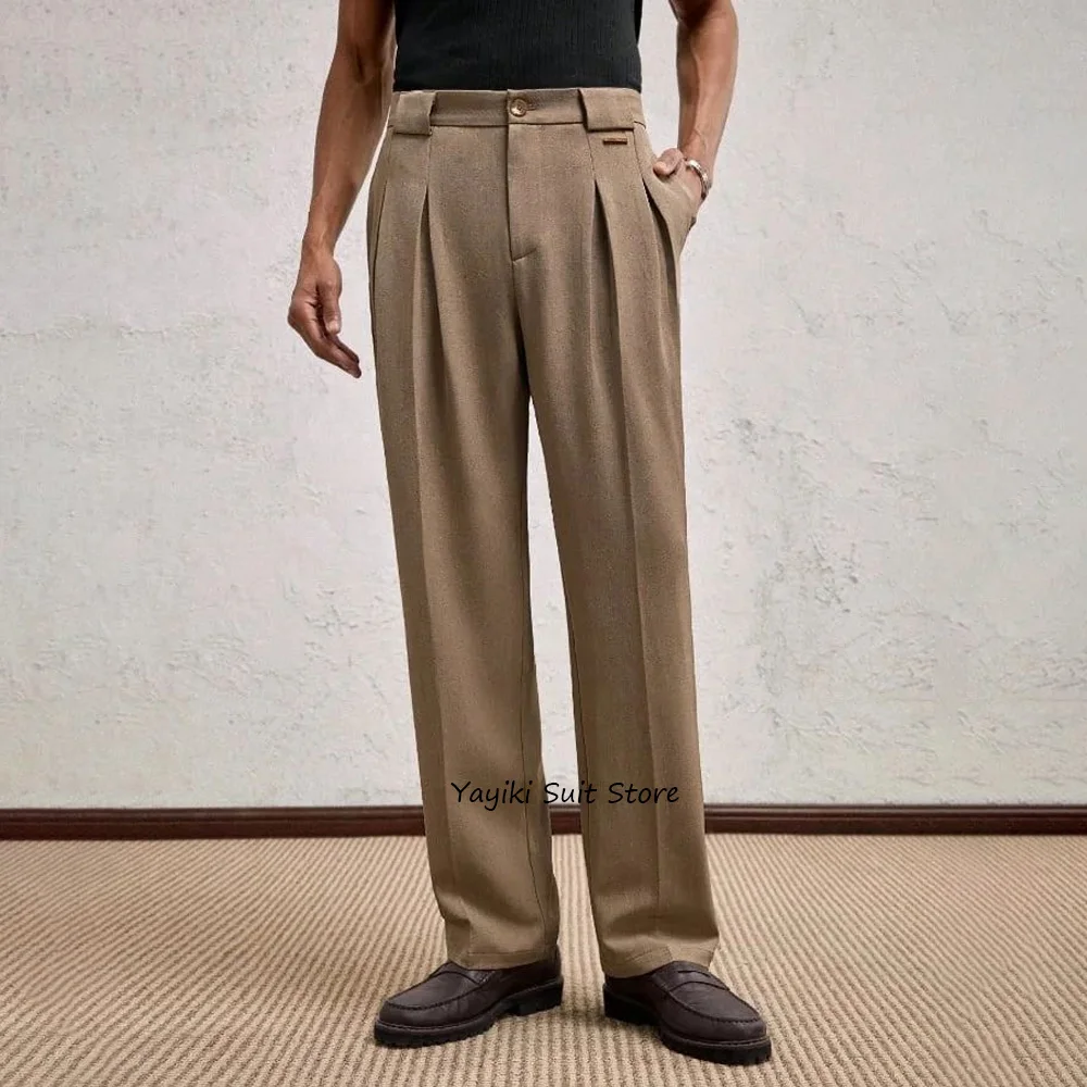 

Классические мужские брюки для мужчин, прямые рабочие брюки из полиэфирного волокна, деловые повседневные однотонные брюки, одежда пошив