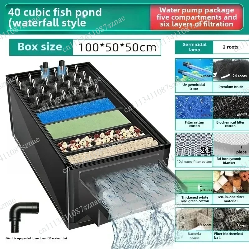 Outdoor Water Circulation and Purification System for Large Koi Pond, Landscape Pool Filter Box for Clear Water