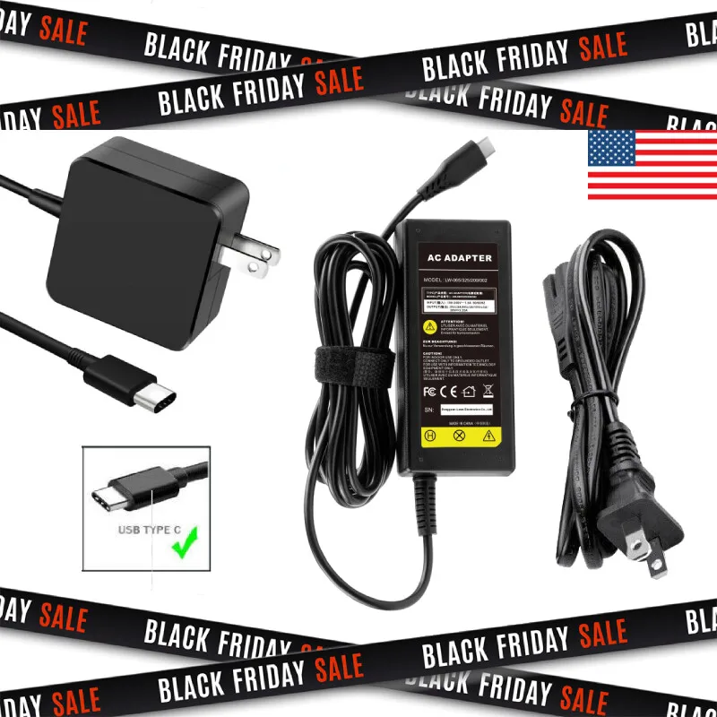 

USB Type-C 65W for HP Chromebook Lenovo Dell Acer Samsung Laptop Charger Power