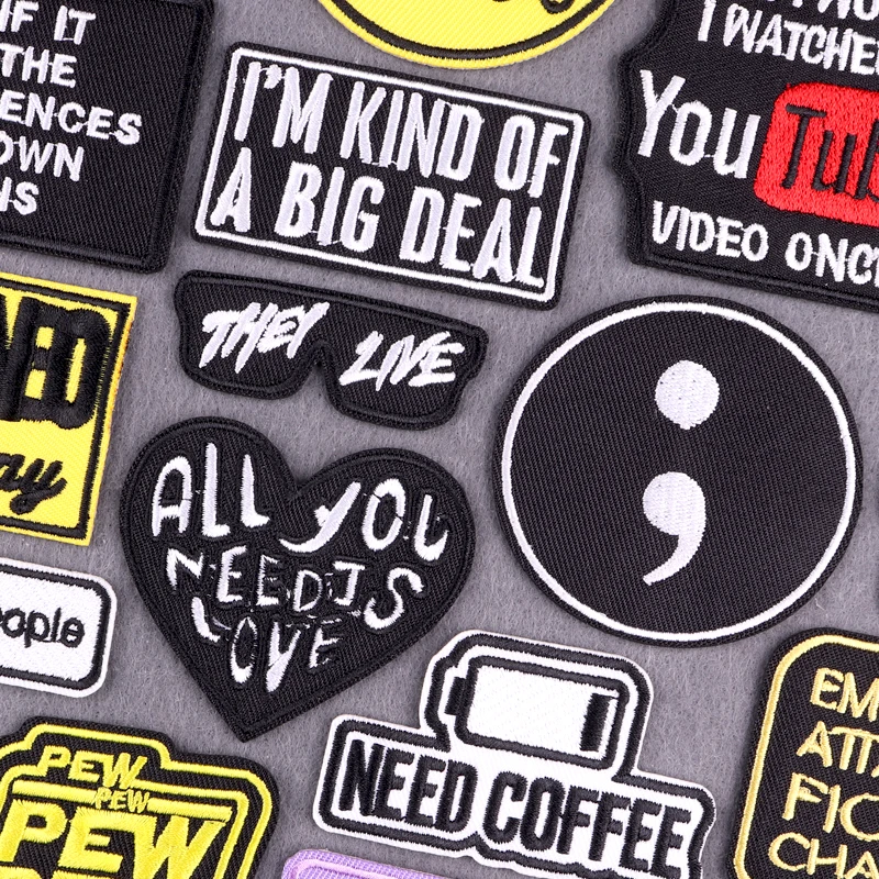 Parche bordado termoadhesivo letras hierro estilo Punk para mochila - imagen 3