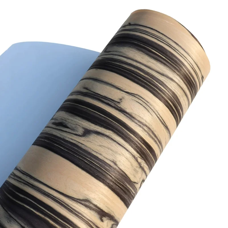 Tech Ebony Wood Veneer Sheet Black White Landscape Pattern for Furniture Cabinet Decor Wall Paneling Veneer L:250*59cm