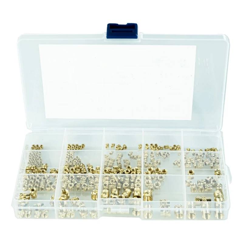 300 Pcs Brass Knurled 2/2.5/3/4/5/6mm Threaded Inserts for 3D Printing